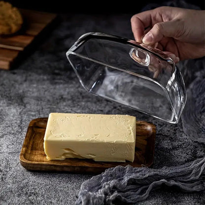 Elegante Butterdose aus Holz