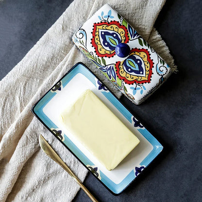 Mediterrane Keramik Butterdose