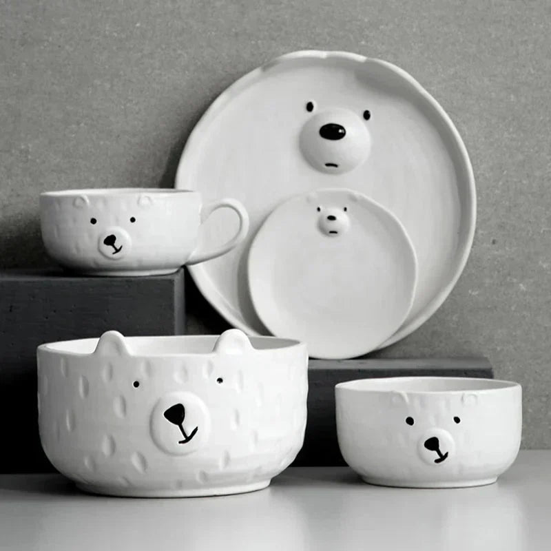 Keramik-Set mit Bärenmotiv – Eisbärliebe Geschirrset