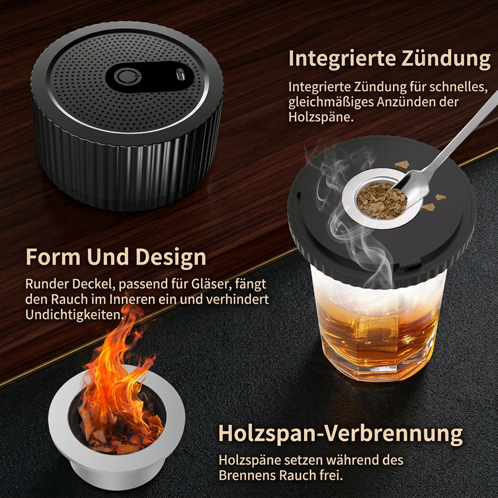 Wiederaufladbares elektrisches Cocktail-Smoker-Set