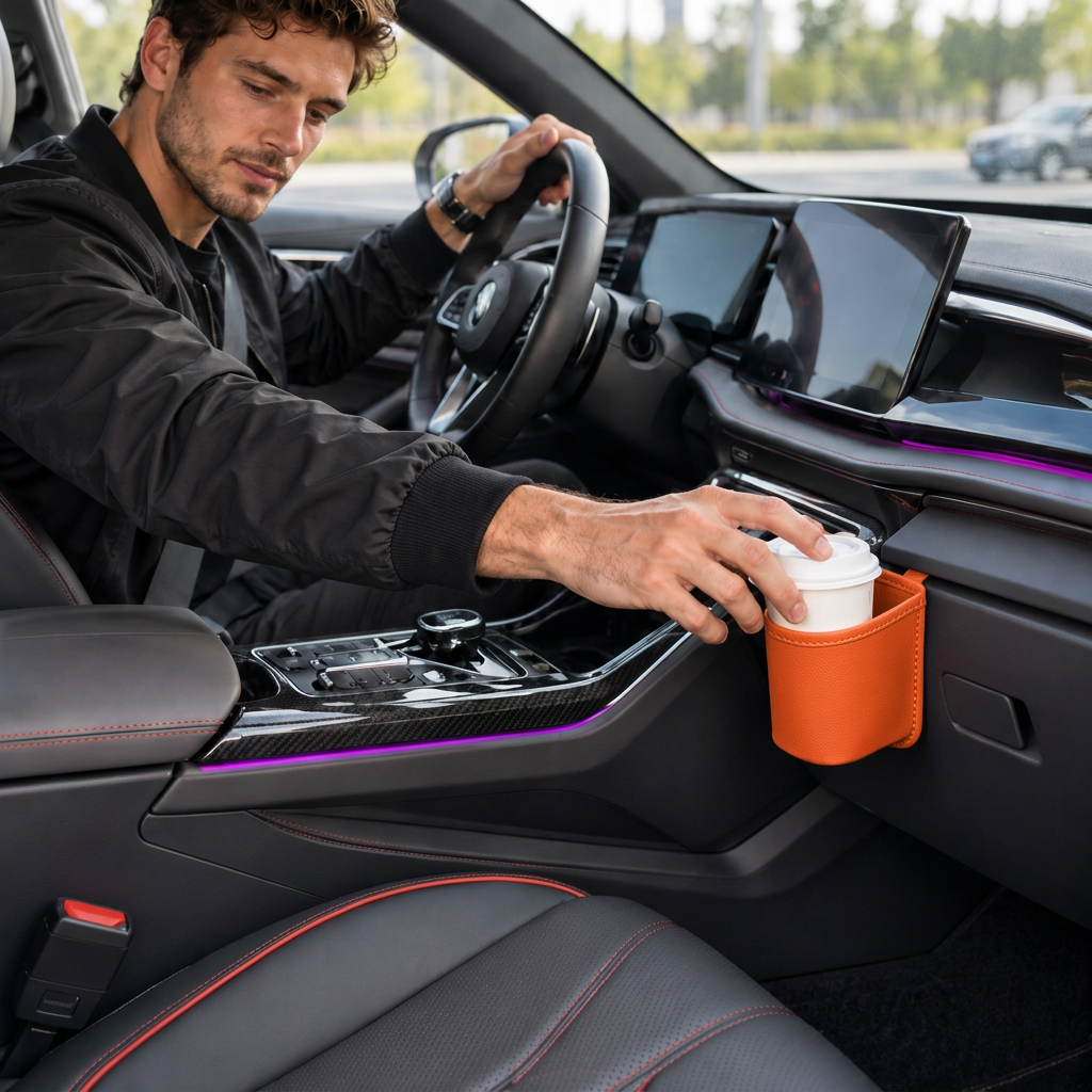 Universeller Auto-Getränkehalter & multifunktionaler Organizer für Flaschen und Zubehör