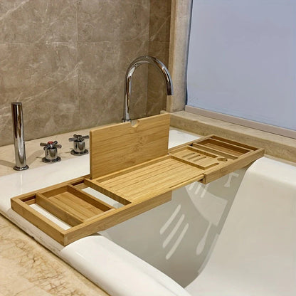 Luxuriöse Bambus-Badewannenablage – Badegenuss Deluxe