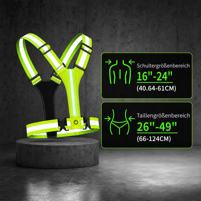 Reflektierende LED-Laufweste mit wasserdichter Handytasche