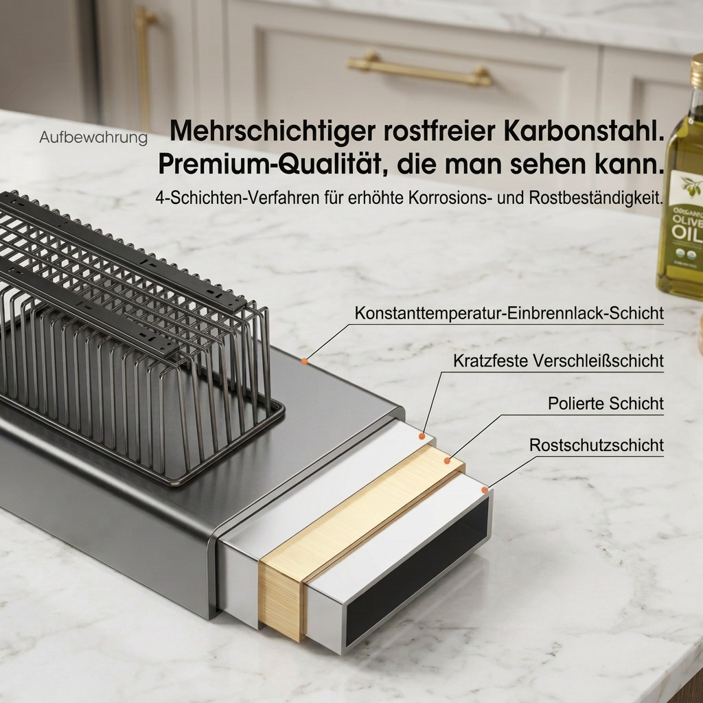 Platzsparender ausziehbarer Aufbewahrungskorb aus Kohlenstoffstahl & Schrank-Organizer
