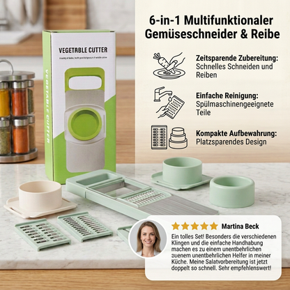 6-in-1 Multifunktionaler Gemüseschneider & Reibe