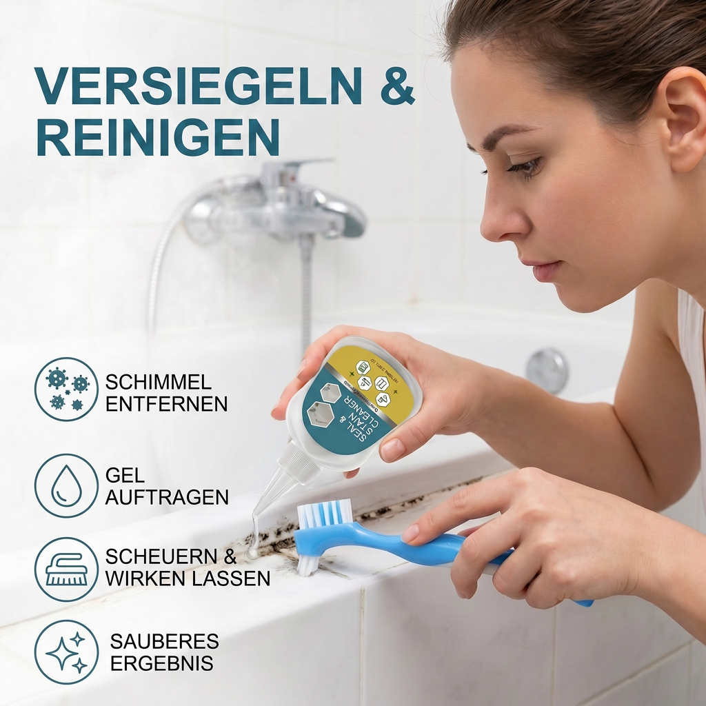 Schimmelentferner-Gel mit Scheuerbürste – Kraftvoller Reiniger gegen Schimmel & Flecken