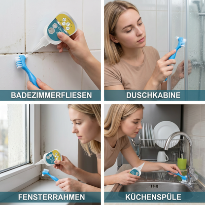 Schimmelentferner-Gel mit Scheuerbürste – Kraftvoller Reiniger gegen Schimmel & Flecken