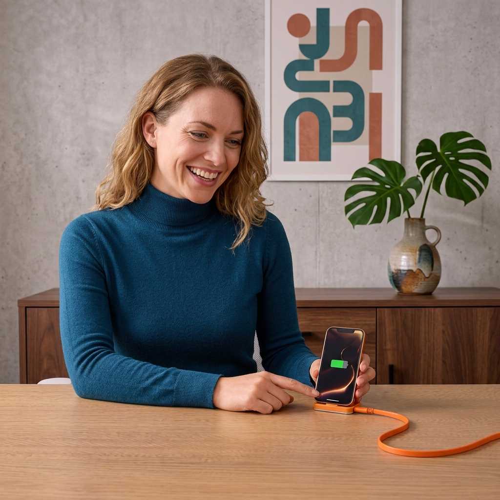 2-in-1 robuster & faltbarer Handyhalter mit abnehmbarem USB-C-Ladekabel
