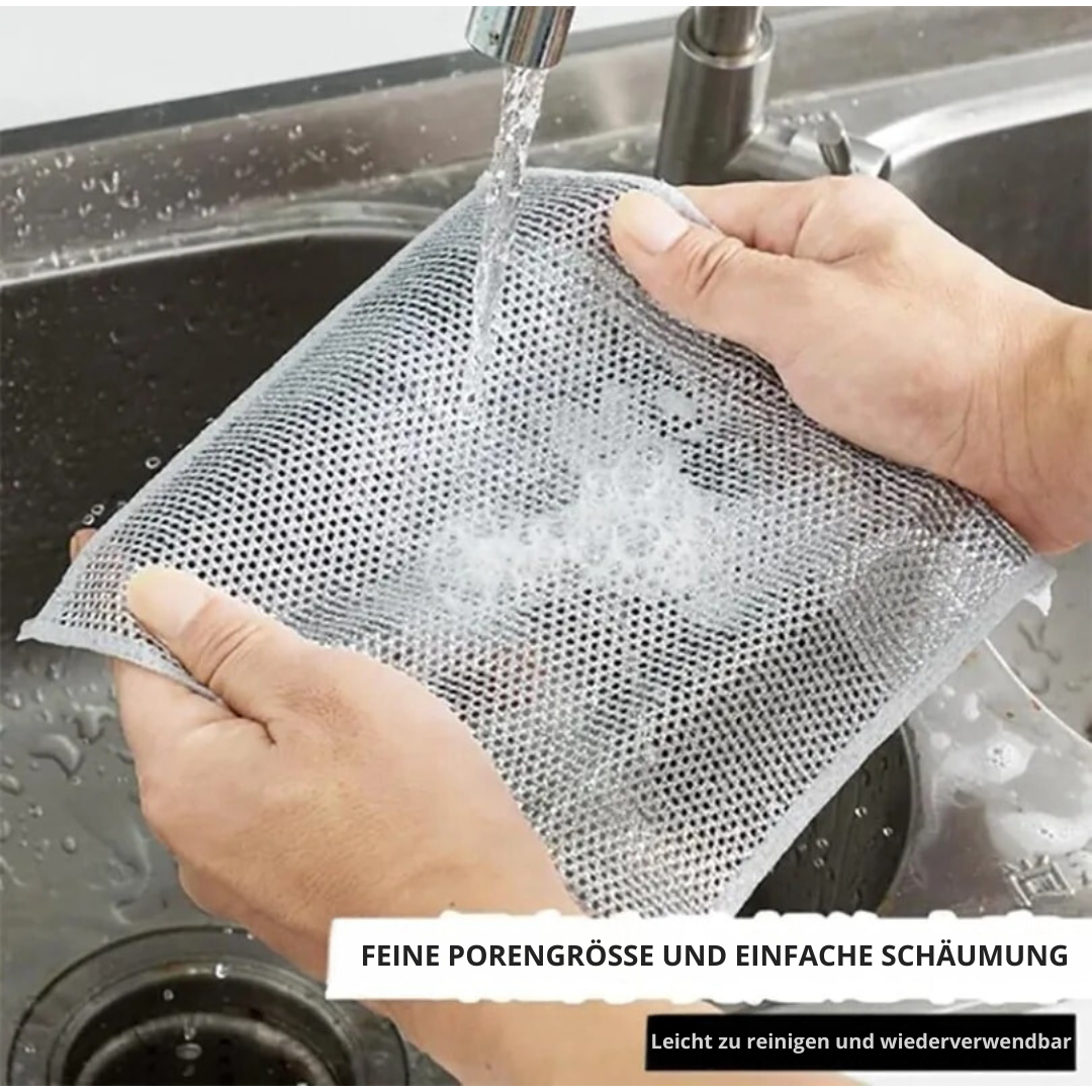Geschirrspüllappen aus Silberdraht