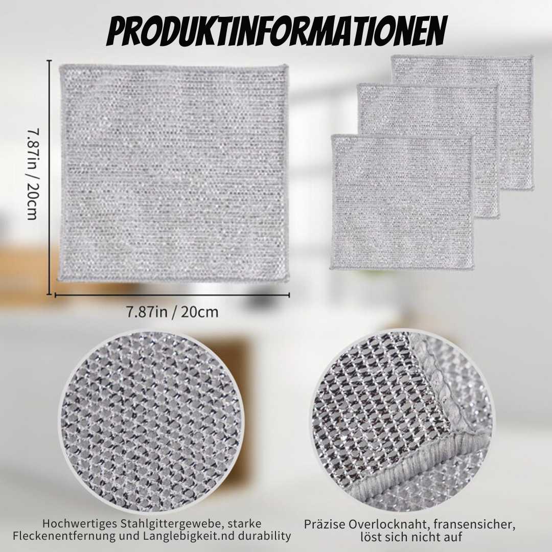 Geschirrspüllappen aus Silberdraht