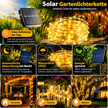 Solar-Lichterkette für den Außenbereich mit LEDs & 8 Leuchtmodi