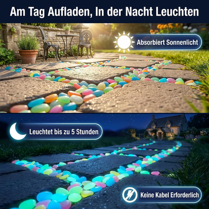 Im Dunkeln leuchtende Zierkiesel