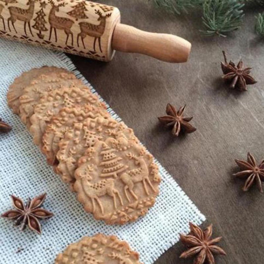 Dekorholzrolle für Plätzchenteig