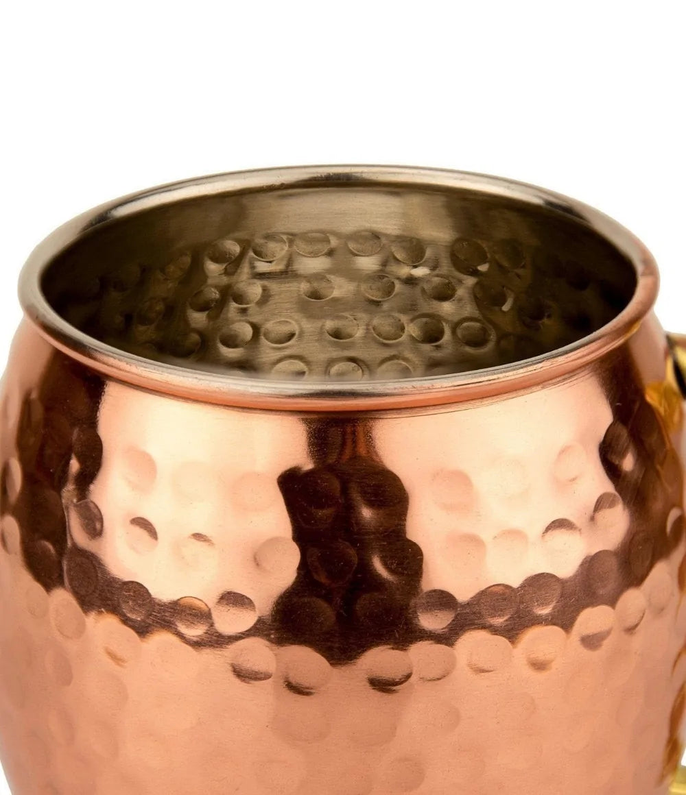 Elegante Kupferbecher im Hammerschlag-Design
