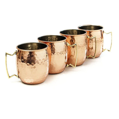 Elegante Kupferbecher im Hammerschlag-Design
