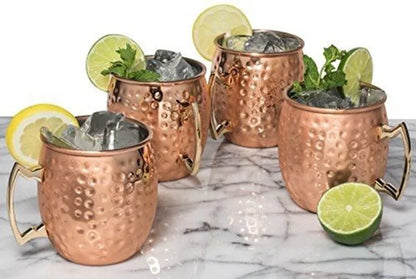 Elegante Kupferbecher im Hammerschlag-Design