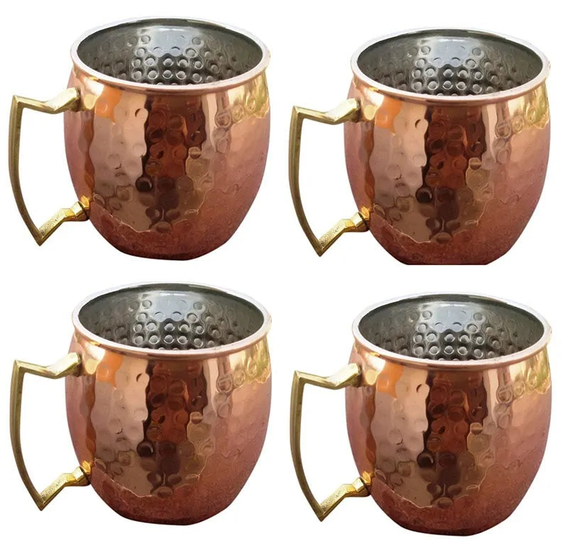 Elegante Kupferbecher im Hammerschlag-Design