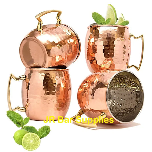 Elegante Kupferbecher im Hammerschlag-Design