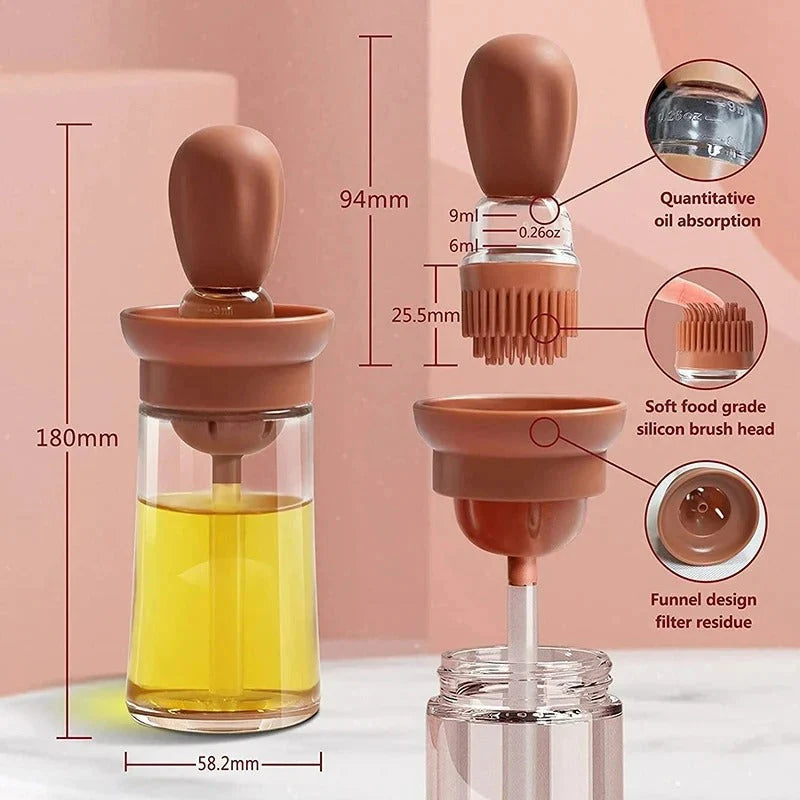 Silikon-Ölflasche mit Bürste – KüchenProfi Ölspender