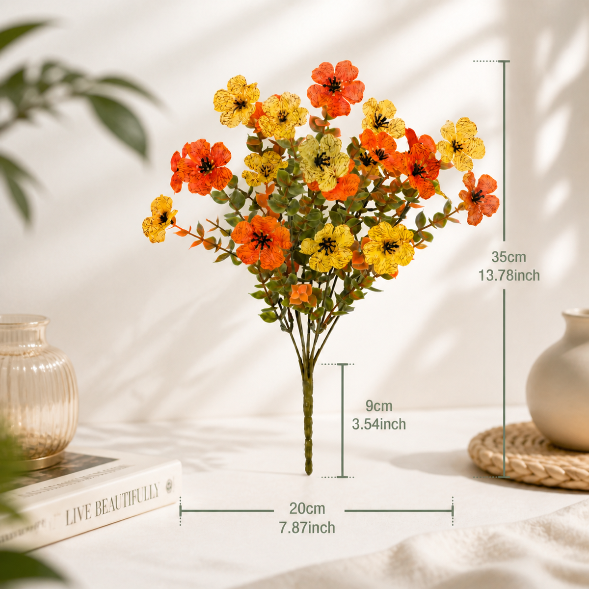 UV-beständiges künstliches Herbstblumenstrauß-Set