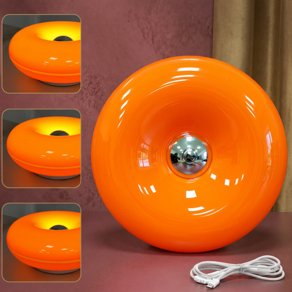 Retro-LED-Lampe in Donut-Form mit gemütlichem Ambientelicht