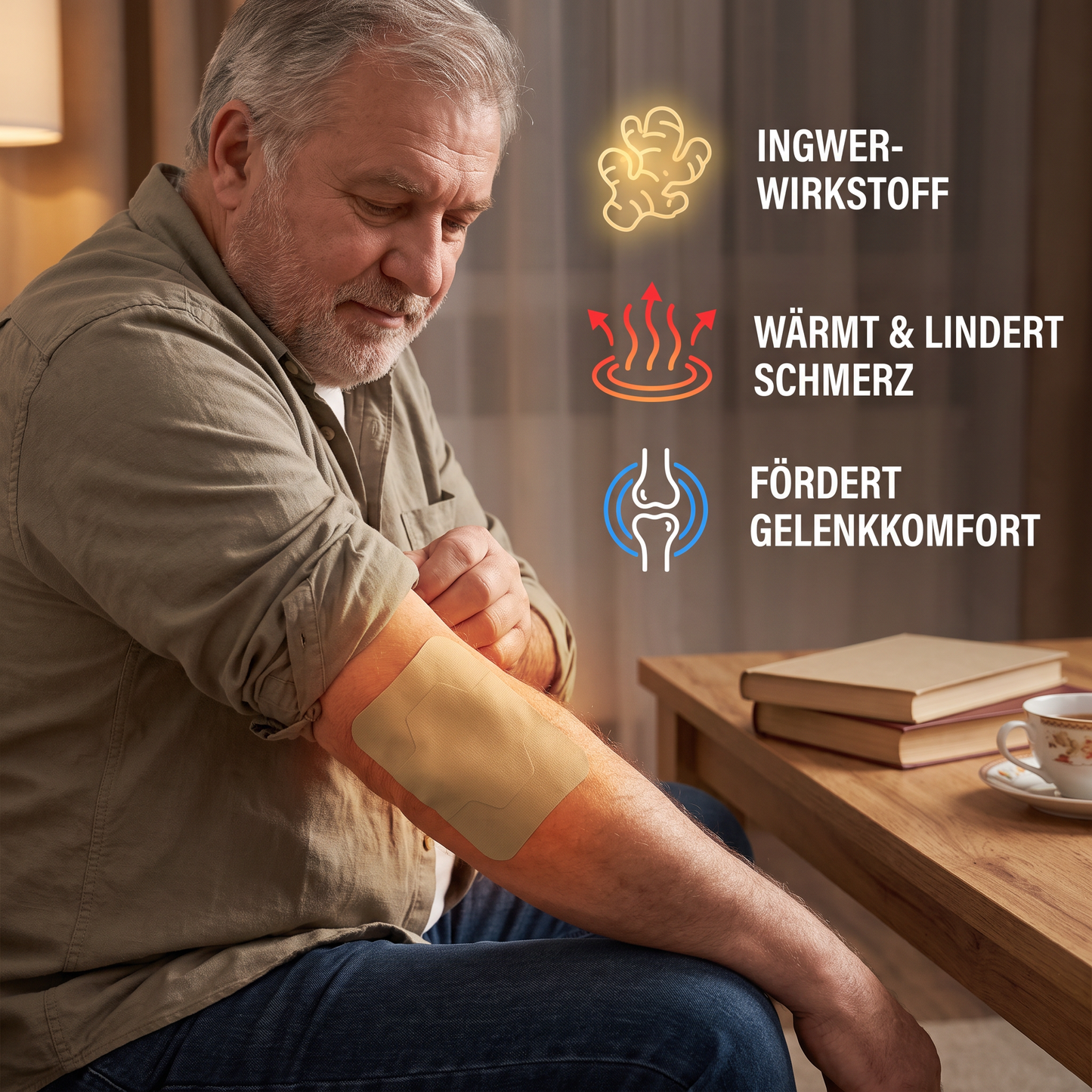 Kräuterpflaster mit Ingwer zur Schmerzlinderung und für mehr Gelenkkomfort