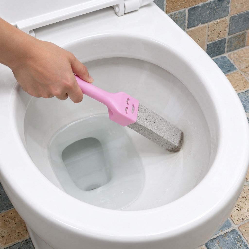 WC-Reinigungsstein aus Bimsstein mit extra langem Griff – Gegen Kalk & hartnäckige Flecken