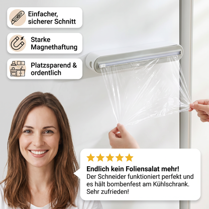 Magnetischer Wandspender für Alufolie und Frischhaltefolie mit Sicherheitsschneider