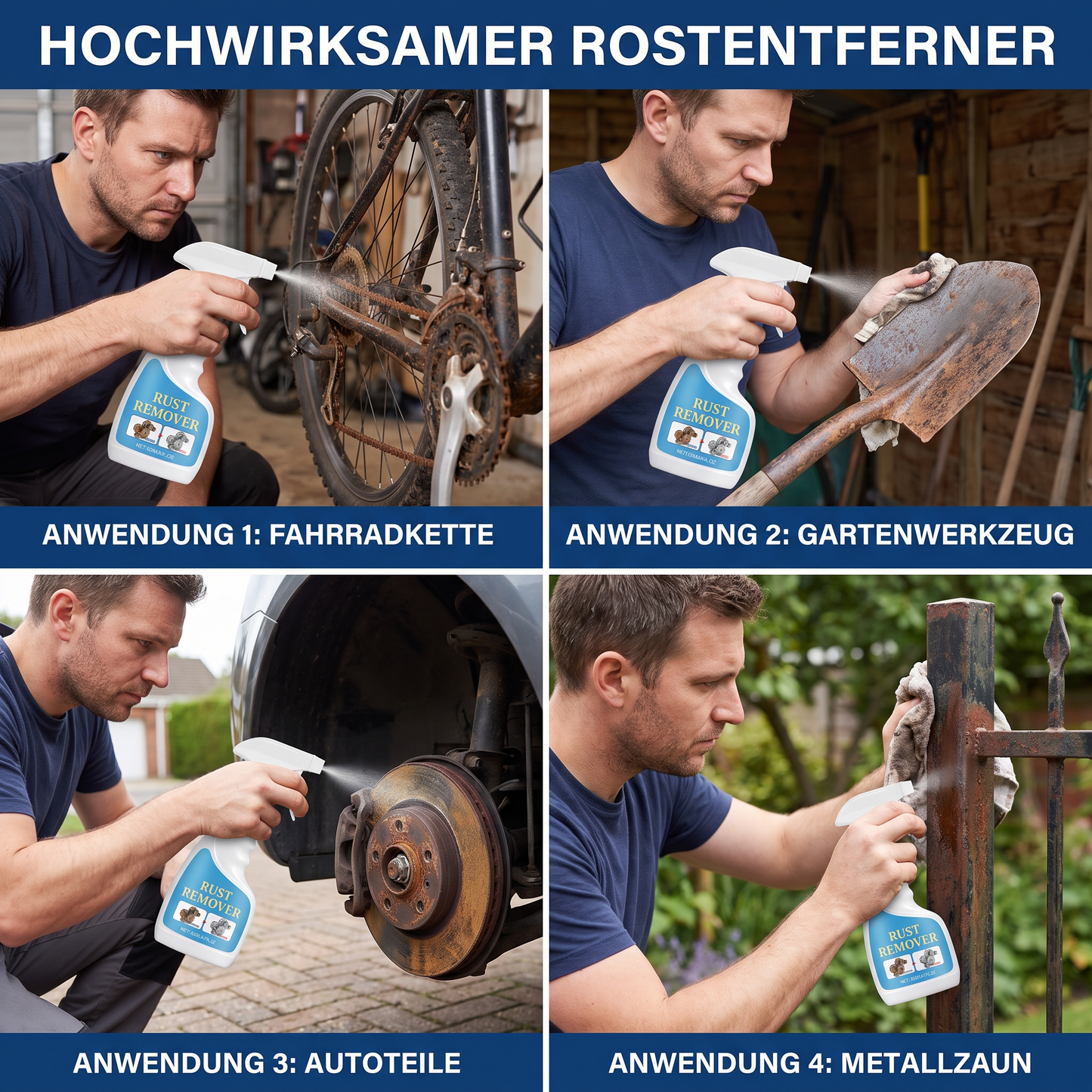 Hochwirksamer Rostentferner – Metallreiniger und Entfetter