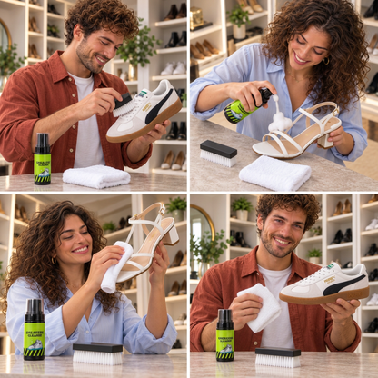 All-in-One Schuhreinigungs- & Pflegeset mit Bürsten, Trockenreiniger & Fleckenentfernungstüchern