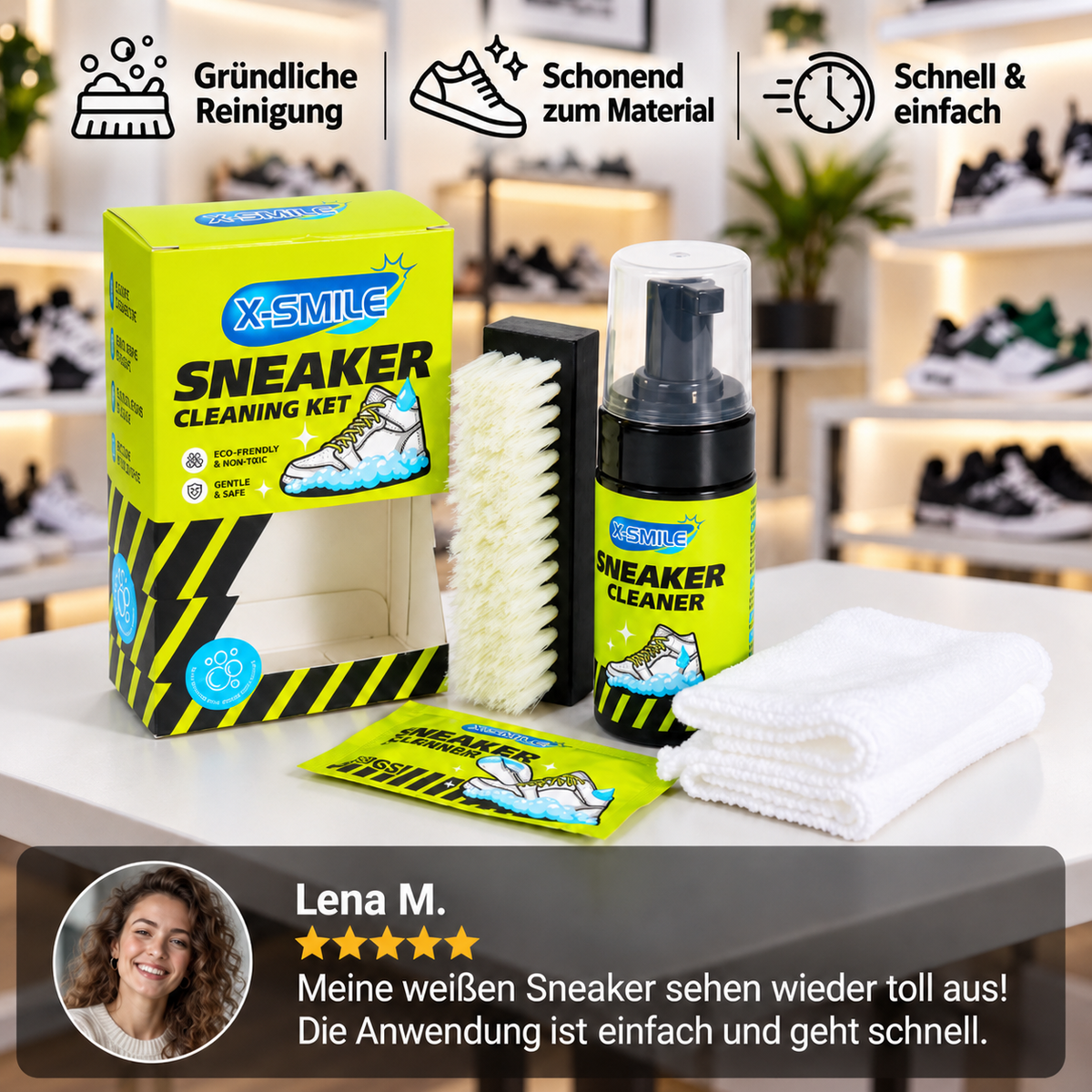 All-in-One Schuhreinigungs- & Pflegeset mit Bürsten, Trockenreiniger & Fleckenentfernungstüchern