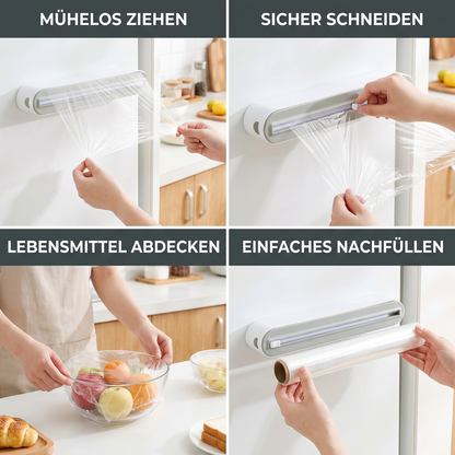 Magnetischer Wandspender für Alufolie und Frischhaltefolie mit Sicherheitsschneider
