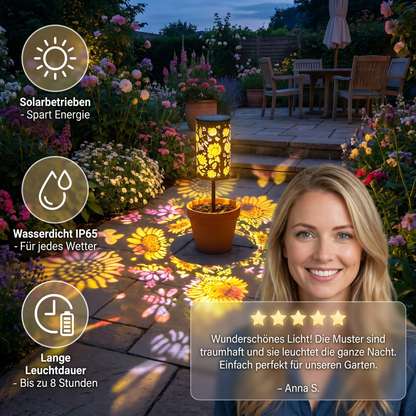 Solar-Sonnenblumenlaterne – Wasserdichte Gartenleuchte für den Außenbereich