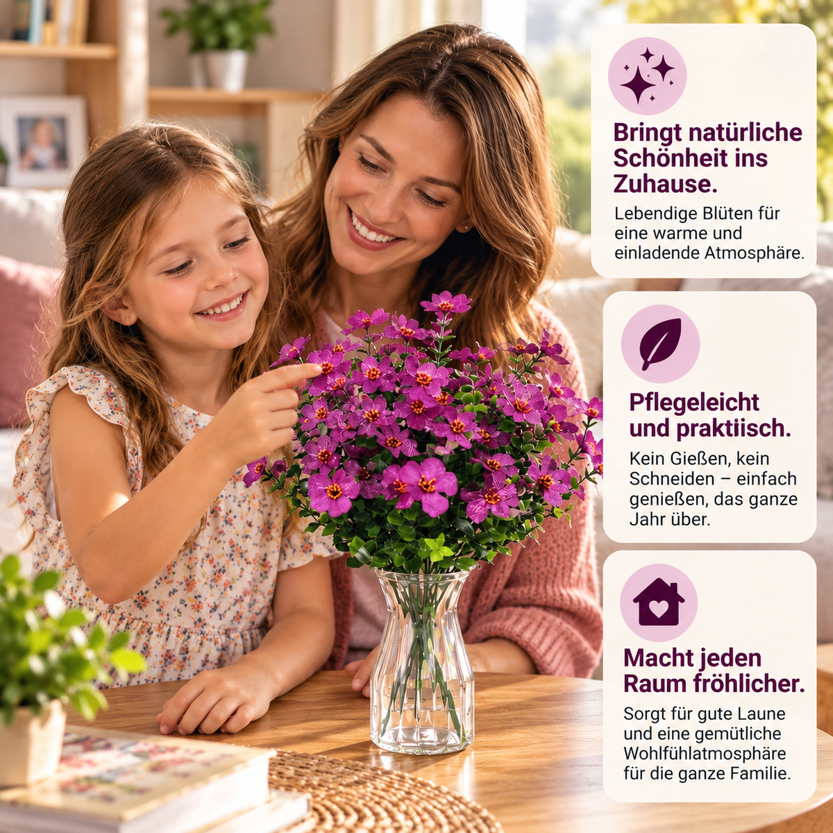 UV-beständiges künstliches Herbstblumenstrauß-Set