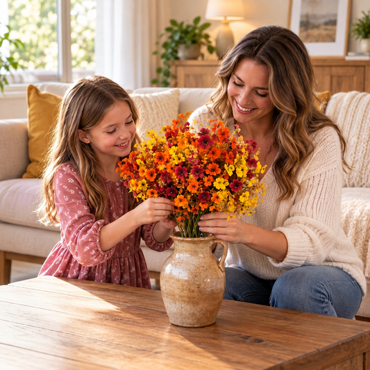 UV-beständiges künstliches Herbstblumenstrauß-Set