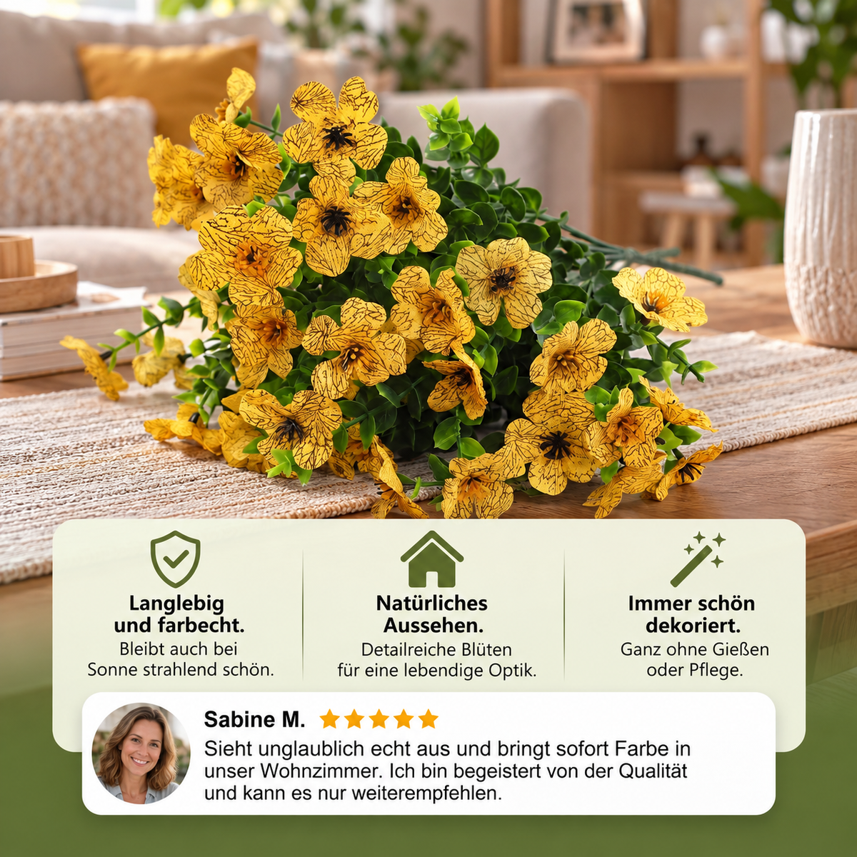 UV-beständiges künstliches Herbstblumenstrauß-Set
