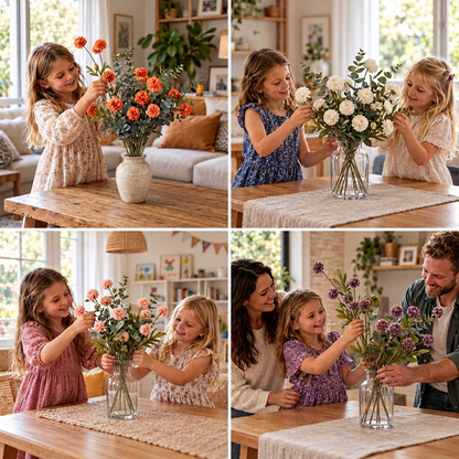 Künstliches Blumenarrangement mit Chrysanthemen & Eukalyptus